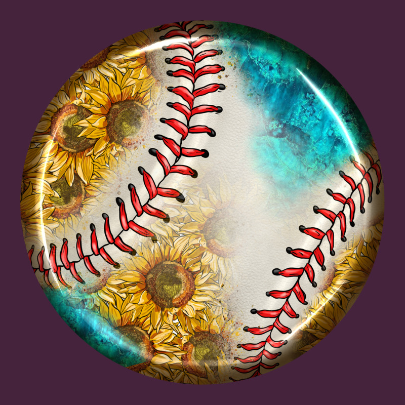 Baseball With Sunflower Round Earrings Premium Tee by BundleAndBundleShop | Teevron