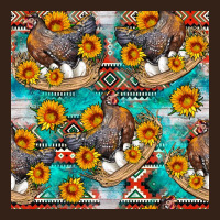 Chicken With Eggs And Sunflowers Seamles Pattern Heavy Core Tee | Teevron