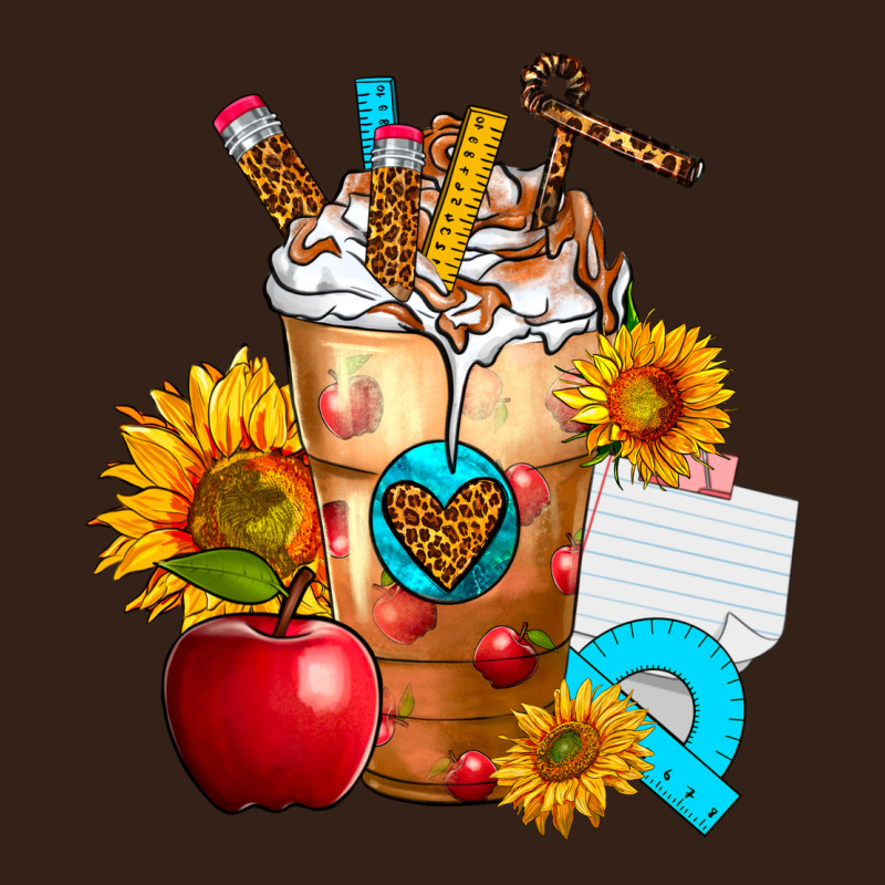 Teacher Cold Drink Frappe With Sunflowers Heavy Core Tee by FaDigitalArtStudio | Teevron