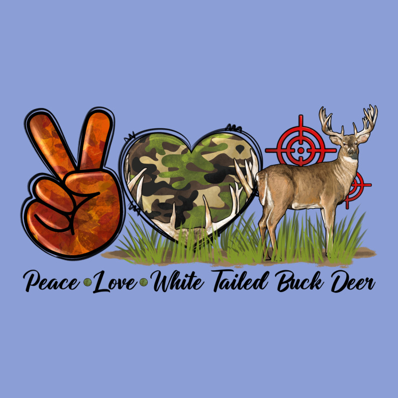 Peace Love White Tailed Buck Deer Long Sleeve Tee by LillyAllenDesigns | Teevron