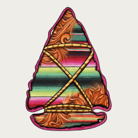 Serape Tooled Leather Arrowhead Zipper Hoodie | Teevron