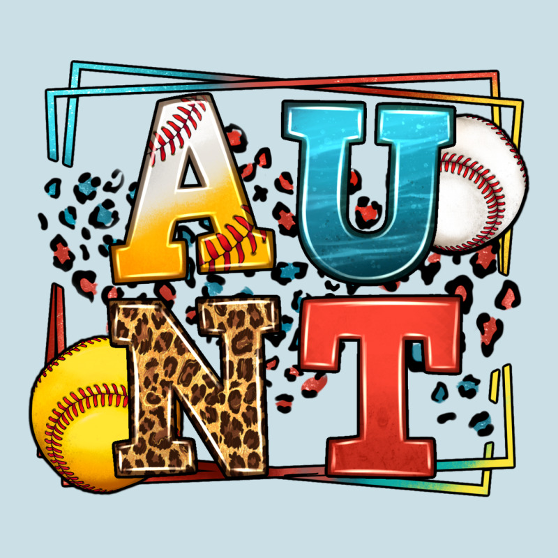 Baseball And Softball Aunt Leopard Frame Ladies Tee by LillyAllenDesigns | Teevron