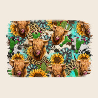 Highland Cow Western Background Zipper Hoodie | Teevron