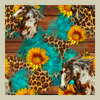 Western Horse And Sunflower Seamless Pattern Heavy Core Tee | Teevron