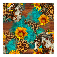 western horse and sunflower seamless pattern | Teevron