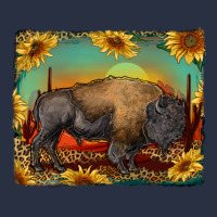 Western Bison With Sunset Background Heavyweight Sweatshirt | Teevron