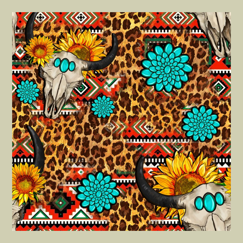 Western Aztec Bull Skull Seamless Pattern Heavy Core Tee by FaDigitalArtStudio | Teevron