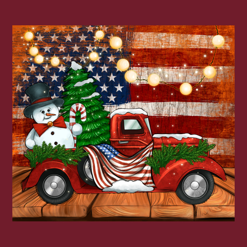 Christmas Truck With American Flag Zipper Hoodie by Jasminsmagicworld | Teevron