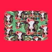 Baby Cow Floral Aztec Background Zipper Hoodie | Teevron