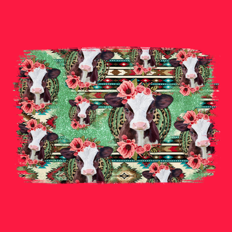 Baby Cow Floral Aztec Background Zipper Hoodie by Jasminsmagicworld | Teevron