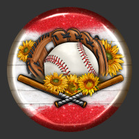 baseball with sunflower round earrings | Teevron