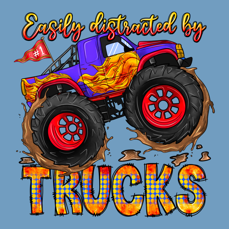 Easily Distracted By Trucks Urban Heavy Tee by CowhideDigitalArt | Teevron