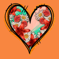 Floral Orange Glitter Heart Premium Sweatshirt | Teevron