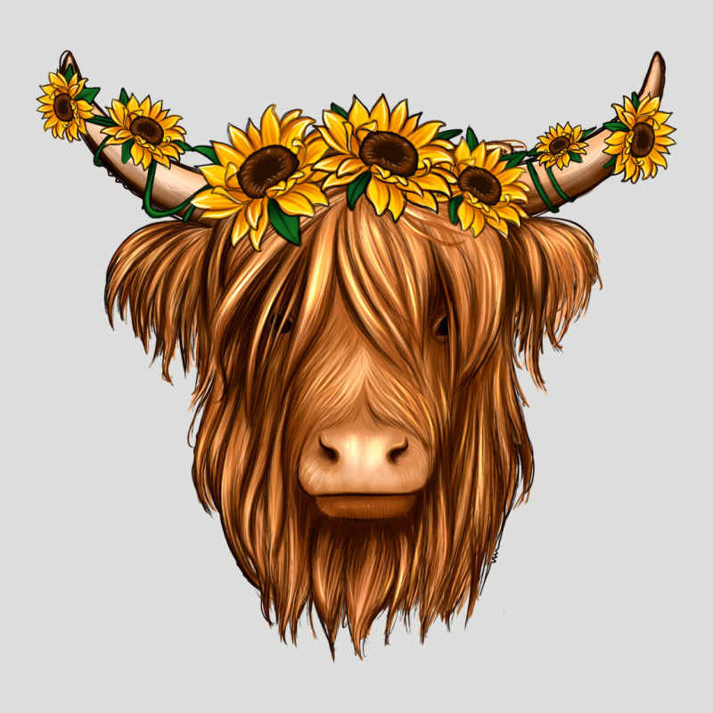 Sunflower Headband Highland Cow Zipper Hoodie by Jasminsmagicworld | Teevron