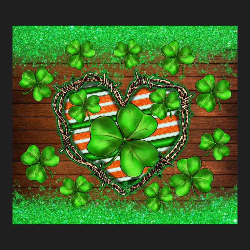 St.patricks Heart Shamrocks Glitter Classic Tee by BarkalooDesign | Teevron