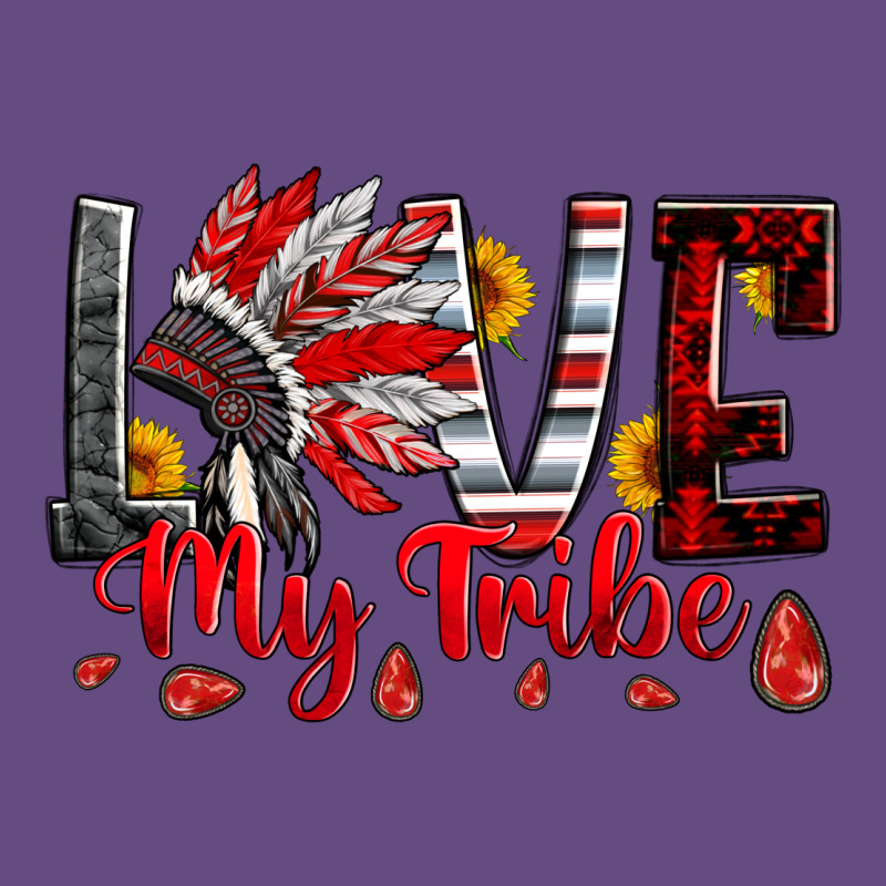 Red Black Grey White Love My Tribe Indian Headdres Vintage Hoodie by Artiststas | Teevron