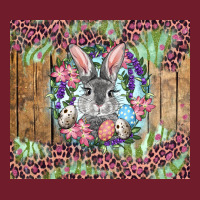 Easter Bunny With Floral Wreath And Leopard Zipper Hoodie | Teevron