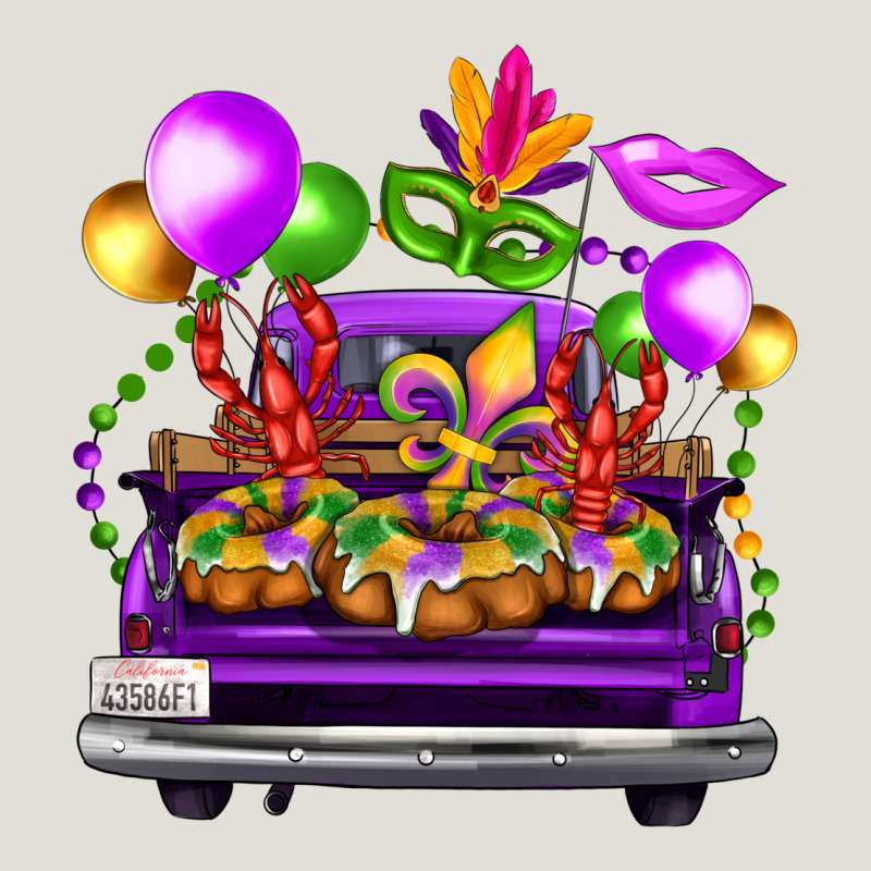 Mardi Gras Farm Truck Back View Heavy Core Tee by FaDigitalArtStudio | Teevron