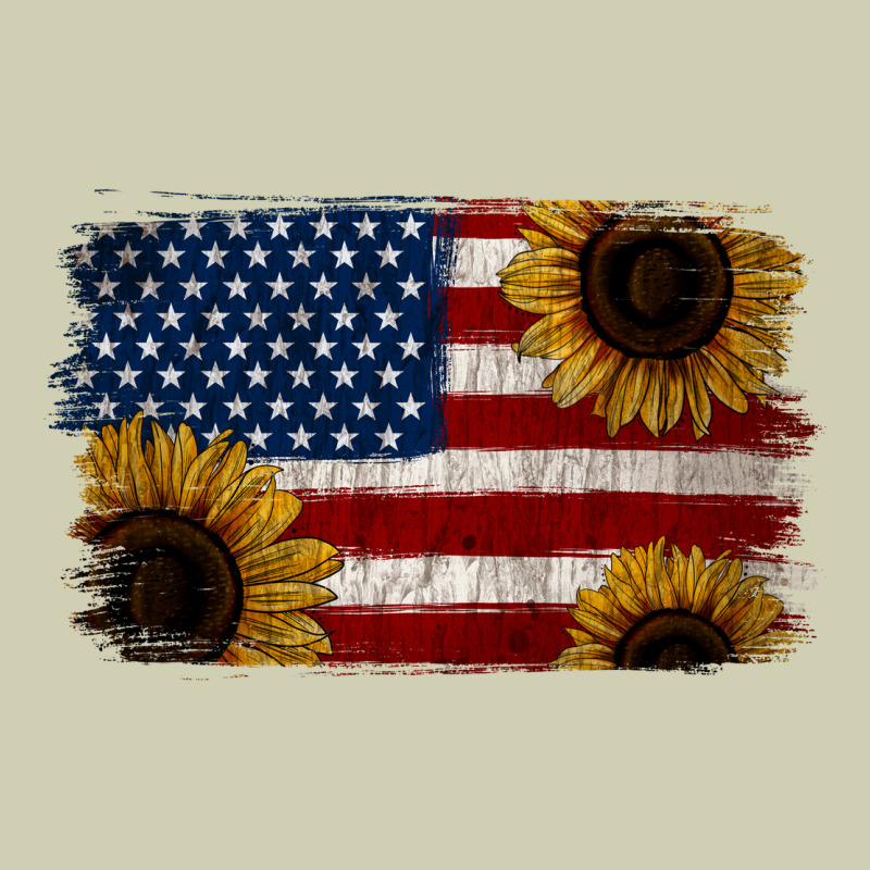 Distressed Yellow Sunflower American Flag Heavy Core Tee by Jasminsmagicworld | Teevron
