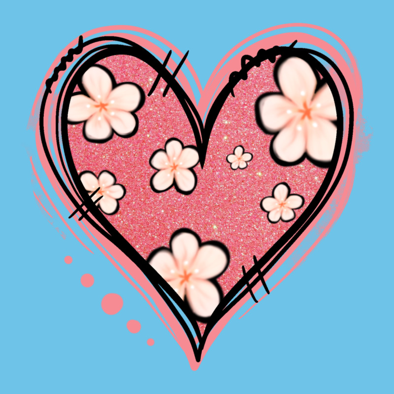 Floral Pink Glitter Heart Premium Sweatshirt by Jasminsmagicworld | Teevron