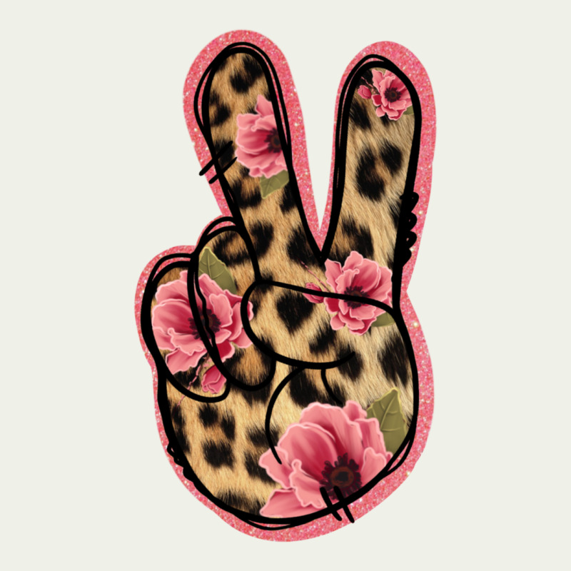 Floral Leopard Peace Sign Urban Heavy Tee by Jasminsmagicworld | Teevron