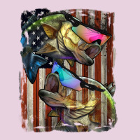 American Flag With Bass Fish Ladies Tee | Teevron