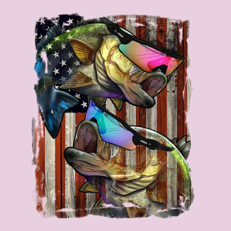 American Flag With Bass Fish Ladies Tee by LillyAllenDesigns | Teevron