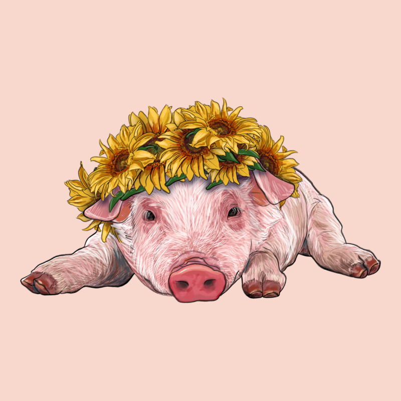Baby Pig With Sunflower Headband Urban Hoodie by RanaPortraitStore | Teevron