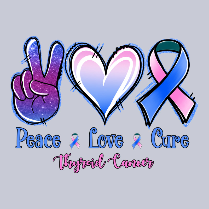 Peace Love Cure Thyroid Cancer Heavyweight Hoodie by Jasminsmagicworld | Teevron