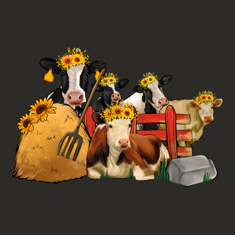 Cows With Sunflower Headbands Heavy Core Tee by Jasminsmagicworld | Teevron