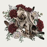 Floral Boho Wolf Skull Zipper Hoodie | Teevron