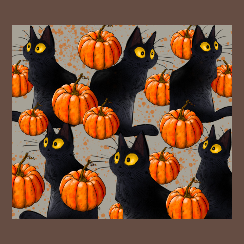 Black Cat With Pumpkins Tumbler Long Sleeve Tee by LillyAllenDesigns | Teevron