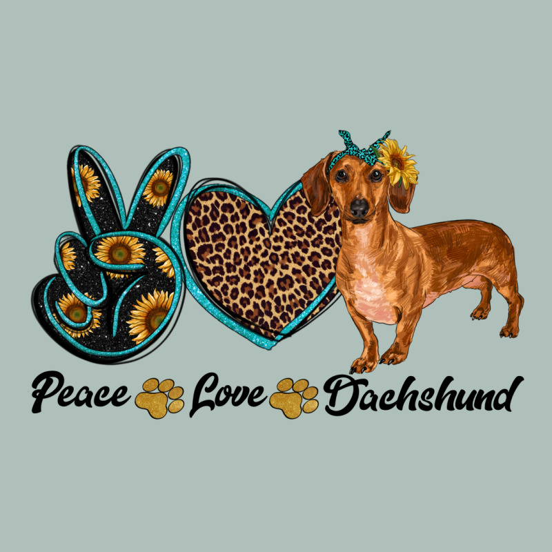 Peace Love Dachshund Heavyweight Hoodie by RanaPortraitStore | Teevron