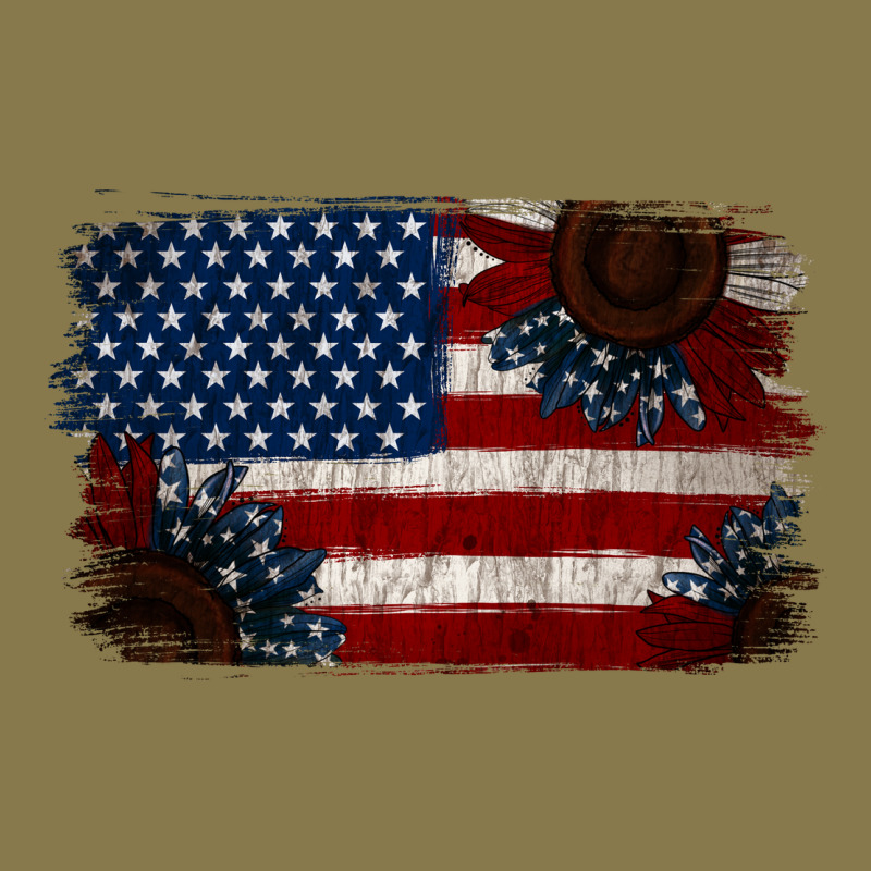 Distressed Sunflower American Flag Premium Hoodie by Jasminsmagicworld | Teevron