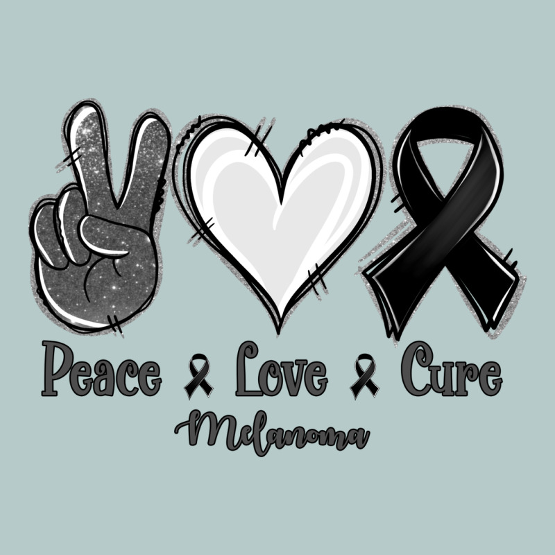 Peace Love Cure Melanoma Cancer Heavy Core Tee by Jasminsmagicworld | Teevron