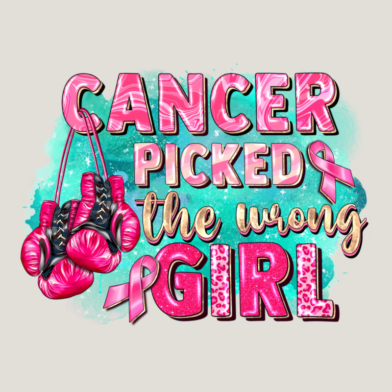 Cancer Picked The Wrong Girl Breast Cancer Heavy Core Tee by FaDigitalArtStudio | Teevron