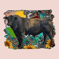 Black Angus Bull With Aztec And Farm Background Premium Sweatshirt | Teevron