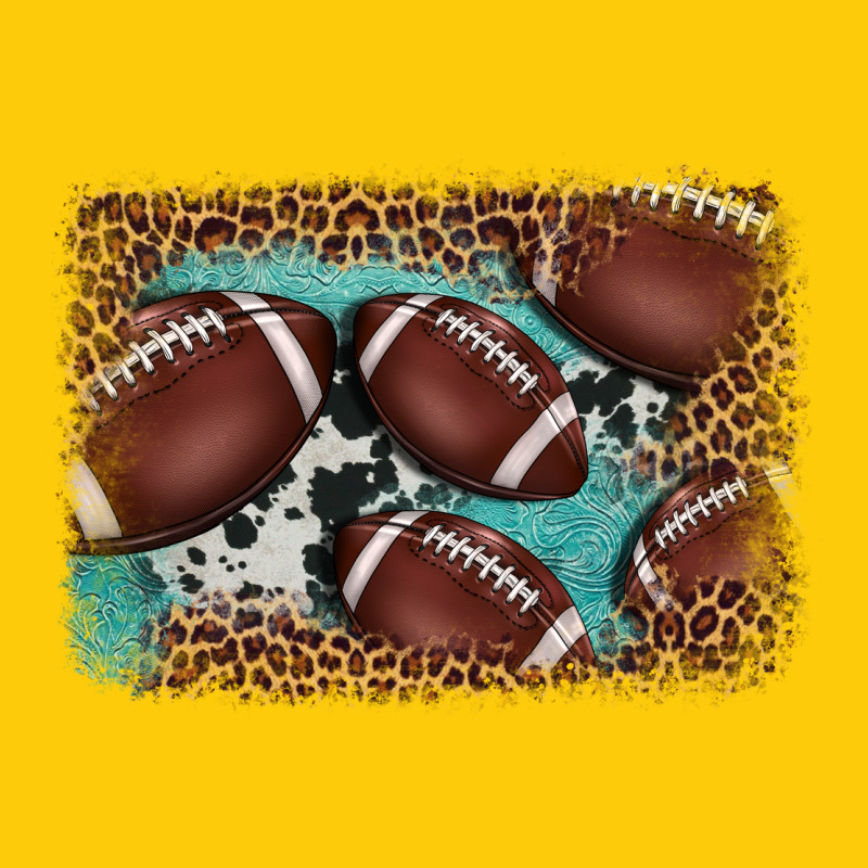 American Football Leopard Cowhide Turquoise  Leather Background Premium Hoodie by BarkalooDesign | Teevron