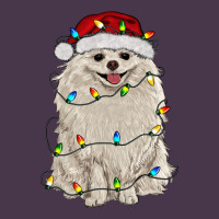 White Pomeranian With Christmas Lights Heavyweight Hoodie | Teevron