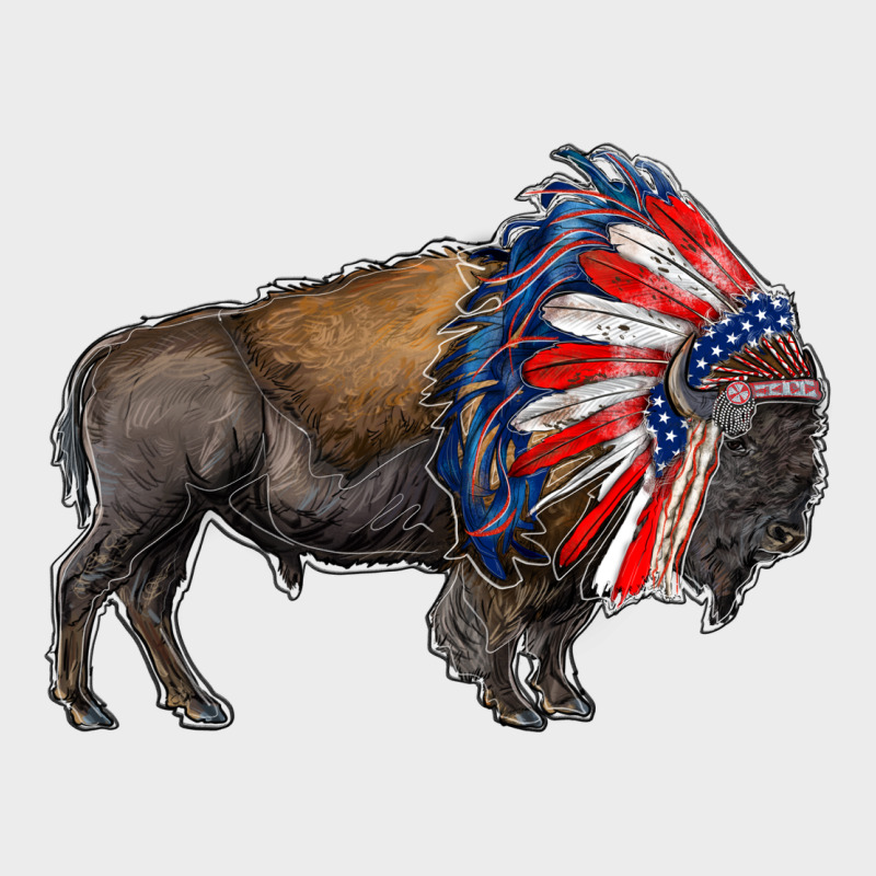 American Bison With Indian Headdress Urban Hoodie by RanaPortraitStore | Teevron