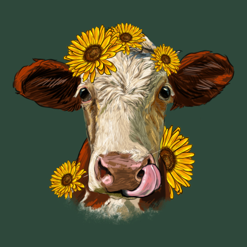 Hereford Cattle Sunflowers Heifer Zipper Hoodie by Jasminsmagicworld | Teevron