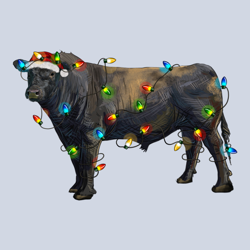 Christmas Black Angus Bull With Christmas Lights Premium Sweatshirt by RanaPortraitStore | Teevron