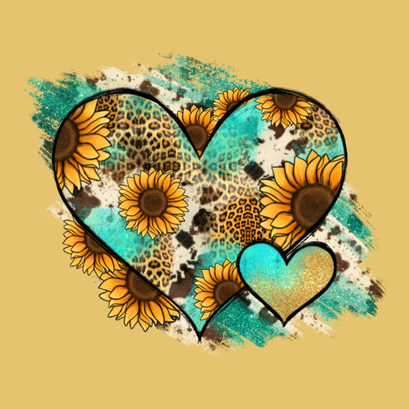 Leopard Sunflower Cowhide Glitter Heart Premium Sweatshirt by Jasminsmagicworld | Teevron