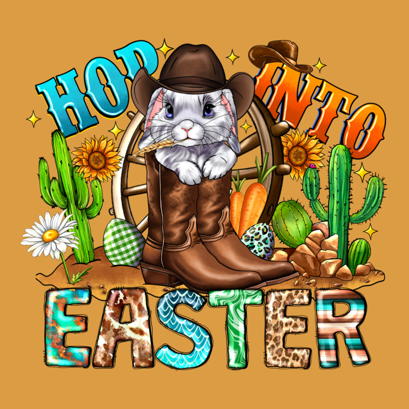 Hop Into Easter Bunny Western Urban Heavy Tee by CowhideDigitalArt | Teevron