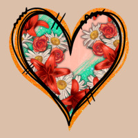 Floral Orange Glitter Heart Urban Heavy Tee | Teevron