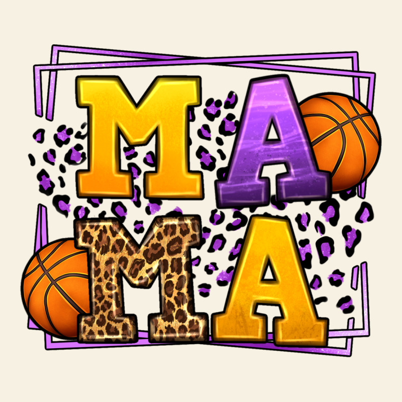Purple And Gold Basketball Leopard Frame Mama Vintage Tee by LillyAllenDesigns | Teevron