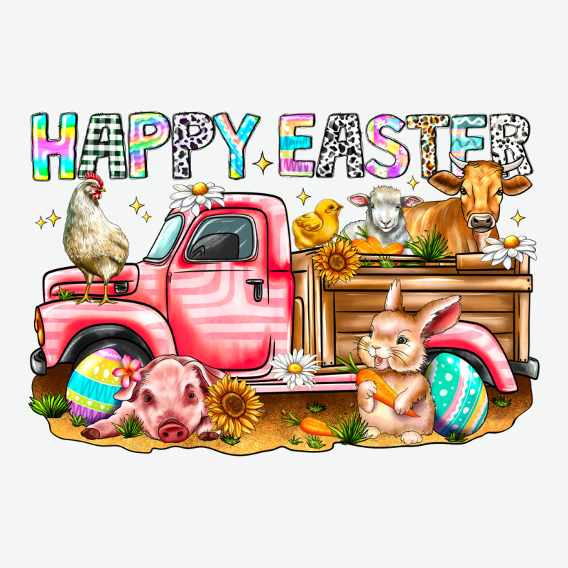 Happy Easter Animal Farm Truck Urban Heavy Tee by CowhideDigitalArt | Teevron