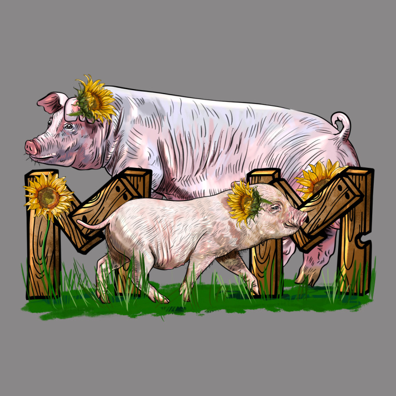Mom With White Chester Pig And Baby Pig Vintage Tee by LillyAllenDesigns | Teevron
