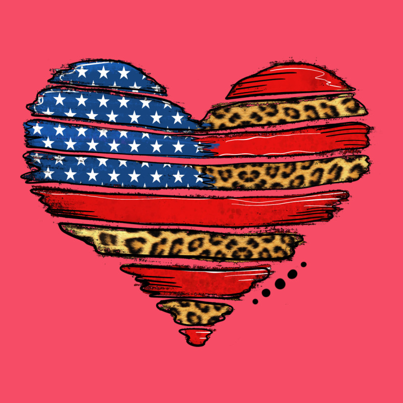 American Leopard Brushstroke Heart Premium Sweatshirt by Jasminsmagicworld | Teevron