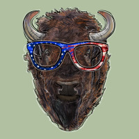 Bison With American Flag Glasses Urban Hoodie | Teevron